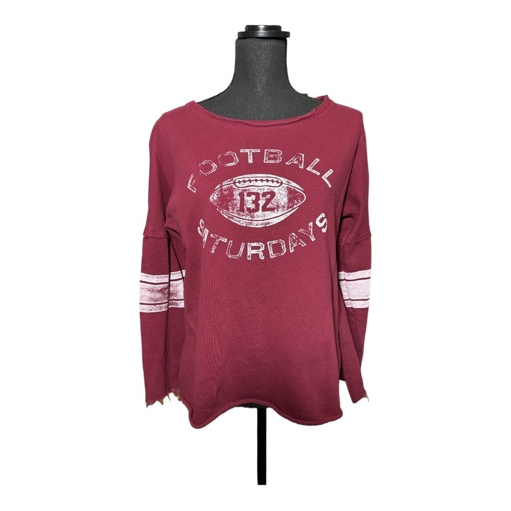 Crown & Ivy Football Saturday Sweatshirt. Size Large Vintage Inspired